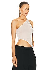 Andreadamo Transparent Knit Tank Top in Ivory, view 3, click to view large image.