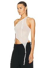 Andreadamo Transparent Knit Tank Top in Ivory, view 4, click to view large image.