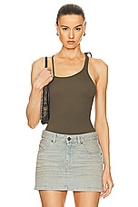 Andreadamo Ribbed Jersey Tank Top in Amazonia, view 1, click to view large image.