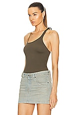 Andreadamo Ribbed Jersey Tank Top in Amazonia, view 3, click to view large image.