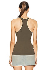 Andreadamo Ribbed Jersey Tank Top in Amazonia, view 4, click to view large image.