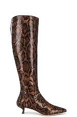 Arielle Baron Odessa Boot in Mahogany Printed Python, view 1, click to view large image.