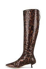 Arielle Baron Odessa Boot in Mahogany Printed Python, view 5, click to view large image.