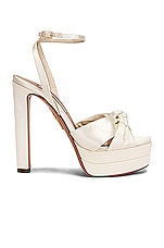 Aquazzura Cupid 130 Plateau Sandal in White, view 1, click to view large image.