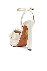 Aquazzura Cupid 130 Plateau Sandal in White, view 3, click to view large image.