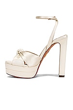 Aquazzura Cupid 130 Plateau Sandal in White, view 5, click to view large image.