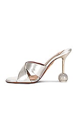 Aquazzura 10th Anniversary Yes Darling 95 Mule in Silver, view 5, click to view large image.