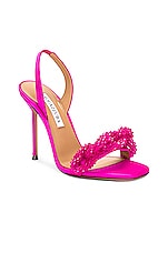 Aquazzura Chain of Love 105 Sandal in Exotic Orchid, view 2, click to view large image.