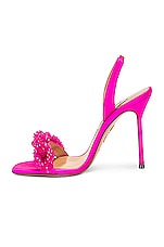 Aquazzura Chain of Love 105 Sandal in Exotic Orchid, view 5, click to view large image.