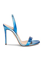 Aquazzura So Nude 105 Sandal in Sky Blue, view 1, click to view large image.