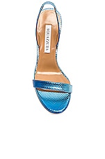 Aquazzura So Nude 105 Sandal in Sky Blue, view 4, click to view large image.