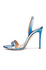 Aquazzura So Nude 105 Sandal in Sky Blue, view 5, click to view large image.