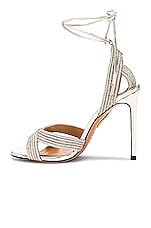 Aquazzura Ari Crystal 105 Sandal in Silver, view 5, click to view large image.