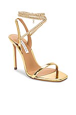 Aquazzura Flash 105 Sandal in Soft Gold, view 2, click to view large image.