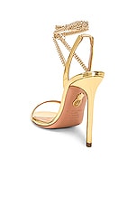 Aquazzura Flash 105 Sandal in Soft Gold, view 3, click to view large image.