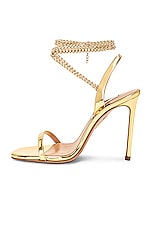 Aquazzura Flash 105 Sandal in Soft Gold, view 5, click to view large image.