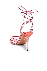 Aquazzura Call Me 85 Sandal in Shocking Pink, view 3, click to view large image.