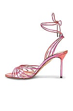Aquazzura Call Me 85 Sandal in Shocking Pink, view 5, click to view large image.