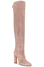 Aquazzura Joplin 105 Boot in Taupe, view 2, click to view large image.