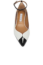Aquazzura Pinot Ballet Flat in White & Black, view 4, click to view large image.
