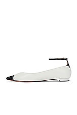 Aquazzura Pinot Ballet Flat in White & Black, view 5, click to view large image.