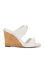 Aquazzura Twist 85 Wedge Sandal in White, view 1, click to view large image.