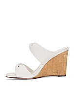 Aquazzura Twist 85 Wedge Sandal in White, view 5, click to view large image.