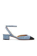 Aquazzura French Flirt 35 Heel in Pool & Black, view 1, click to view large image.