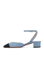 Aquazzura French Flirt 35 Heel in Pool & Black, view 5, click to view large image.