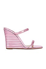 Aquazzura Riviera Chain 95 Wedge Sandal in Petal Rose, view 1, click to view large image.