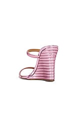 Aquazzura Riviera Chain 95 Wedge Sandal in Petal Rose, view 3, click to view large image.