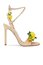 Aquazzura Citrus Punch 105 Sandal in Lino, view 1, click to view large image.