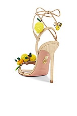 Aquazzura Citrus Punch 105 Sandal in Lino, view 3, click to view large image.