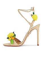 Aquazzura Citrus Punch 105 Sandal in Lino, view 5, click to view large image.