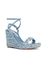 Aquazzura Costiera 120 Wedge in Jeans, view 2, click to view large image.