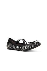 Aquazzura Remix Ballet Flat in Black & Silver, view 2, click to view large image.