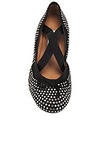 Aquazzura Remix Ballet Flat in Black & Silver, view 4, click to view large image.