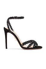 Aquazzura Tequila 105 Sandal in Black & Jet, view 1, click to view large image.