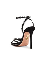 Aquazzura Tequila 105 Sandal in Black & Jet, view 3, click to view large image.