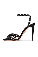 Aquazzura Tequila 105 Sandal in Black & Jet, view 5, click to view large image.