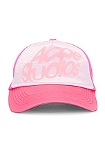 Acne Studios Trucker Cap in Multi Pink, view 1, click to view large image.