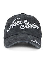 Acne Studios Script Cap in Faded Black, view 1, click to view large image.
