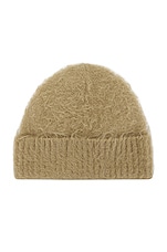 Acne Studios Beanie in Dark Beige, view 1, click to view large image.