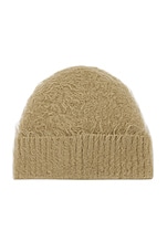 Acne Studios Beanie in Dark Beige, view 2, click to view large image.