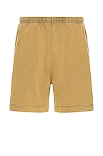 Acne Studios Shorts in Sage Green, view 1, click to view large image.