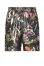 Acne Studios Relaxed Short in Black Multicolor, view 1, click to view large image.