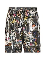 Acne Studios Relaxed Short in Black Multicolor, view 2, click to view large image.