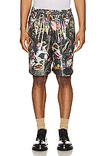 Acne Studios Relaxed Short in Black Multicolor, view 3, click to view large image.