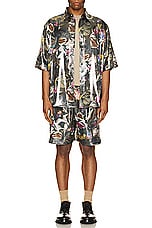 Acne Studios Relaxed Short in Black Multicolor, view 4, click to view large image.