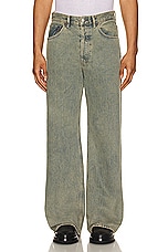 Acne Studios Delta Denim Jean in Blue & Beige, view 3, click to view large image.
